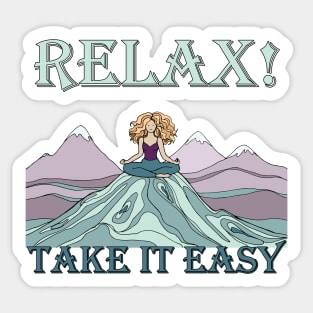 Meditation. Yoga class. Relax Sticker